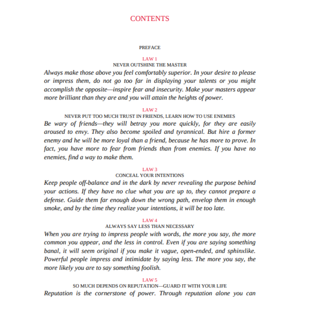 The Concise 48 Laws of Power by Robert Greene